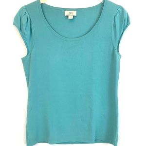 Ann Taylor Loft Short Sleeve Blue Top
